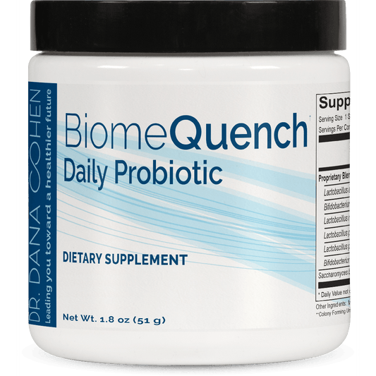 BiomeQuench premium probiotic supplement powder - promotes digestive health, strengthens immune function, and supports a balanced gut microbiome with Lactobacillus acidophilus, Lactobacillus paracasei, Bifidobacterium bifidum, and Saccharomyces boulardii.